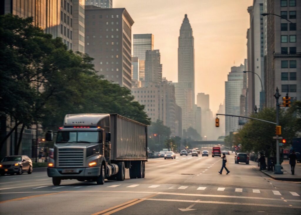 Truck run on the road