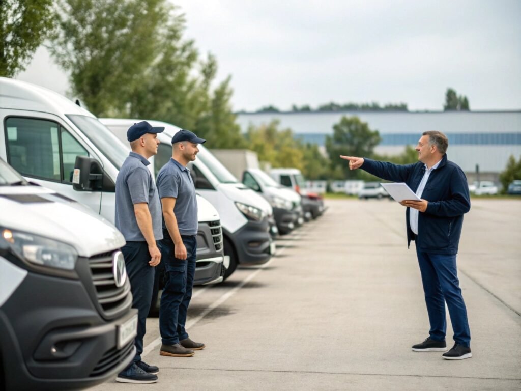 fleet manager talk with staff