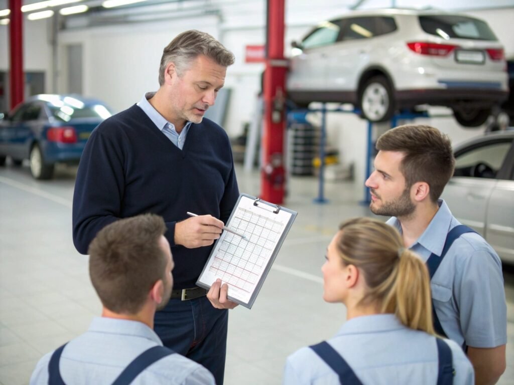 fleetmanager talking with staff