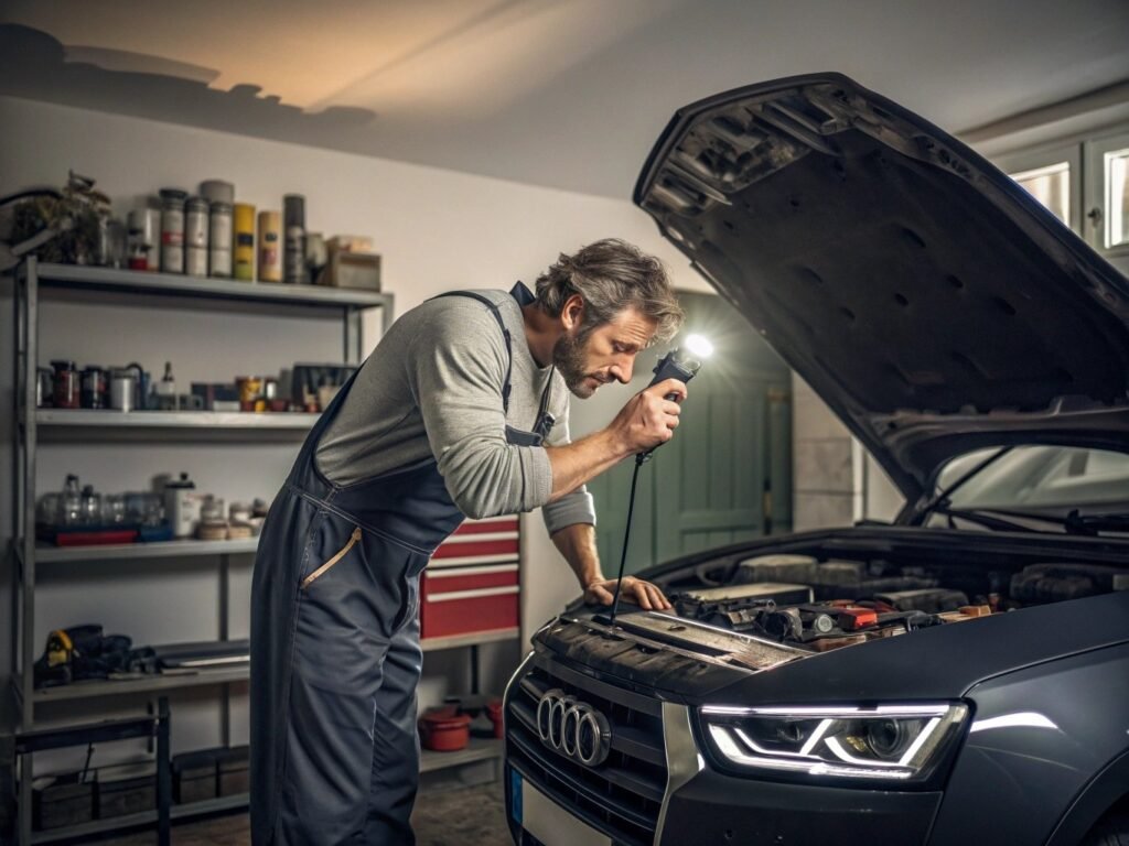 man replace parts for car